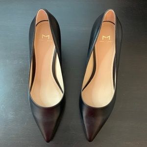 Mark Fisher Leather Zala Block Heel Pointy Toe Pump Sz 7.5